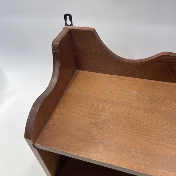 Vintage Farmhouse Wall Display Shelf Curio w/Drawer Shaker Style Small 19” Wood - Picture 5 of 11